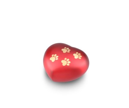 DBU 4117RED-M Metaal dierenurn hart medium
