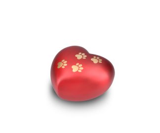 DBU 4117RED-L Metaal dierenurn hart large