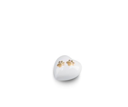 DBU 4117WH-K Metaal dierenurn hart keepsake
