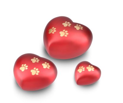 DBU 4117RED-K Metaal dierenurn hart keepsake - Afbeelding 2